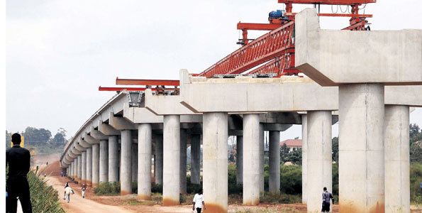 Past construction works on the Kampala-Entebbe, Uganda